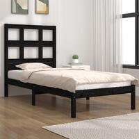 Sengeramme 75x190 cm Small Single massivt træ sort