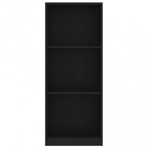 Bogreol med 3 hylder 40x24x109 cm konstrueret træ sort