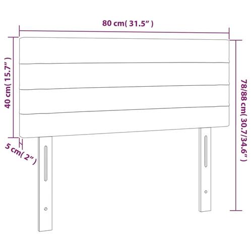 Sengegavl 80x5x78/88 cm stof gråbrun