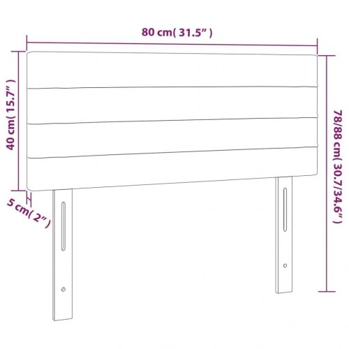 Sengegavl i stof 80×5×78/88 cm - cremefarvet, højdejusterbar