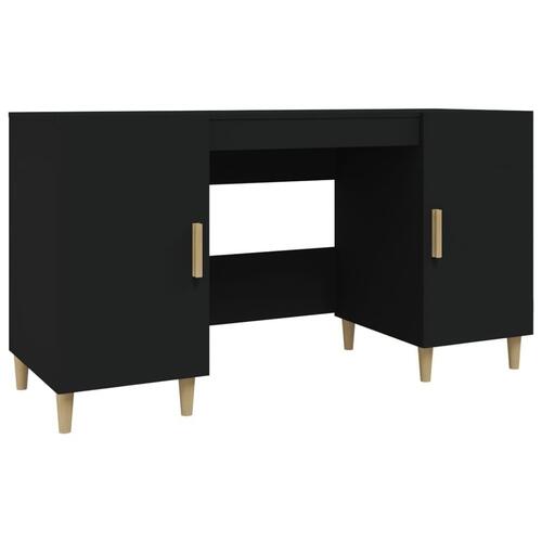 Skrivebord 140x50x75 cm konstrueret træ sort