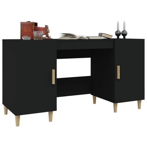 Skrivebord 140x50x75 cm konstrueret træ sort