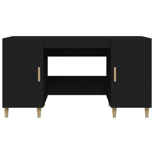 Skrivebord 140x50x75 cm konstrueret træ sort
