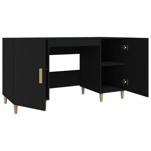 Skrivebord 140x50x75 cm konstrueret træ sort
