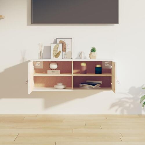 Vægskab 80x30x30 cm massivt fyrretræ hvid