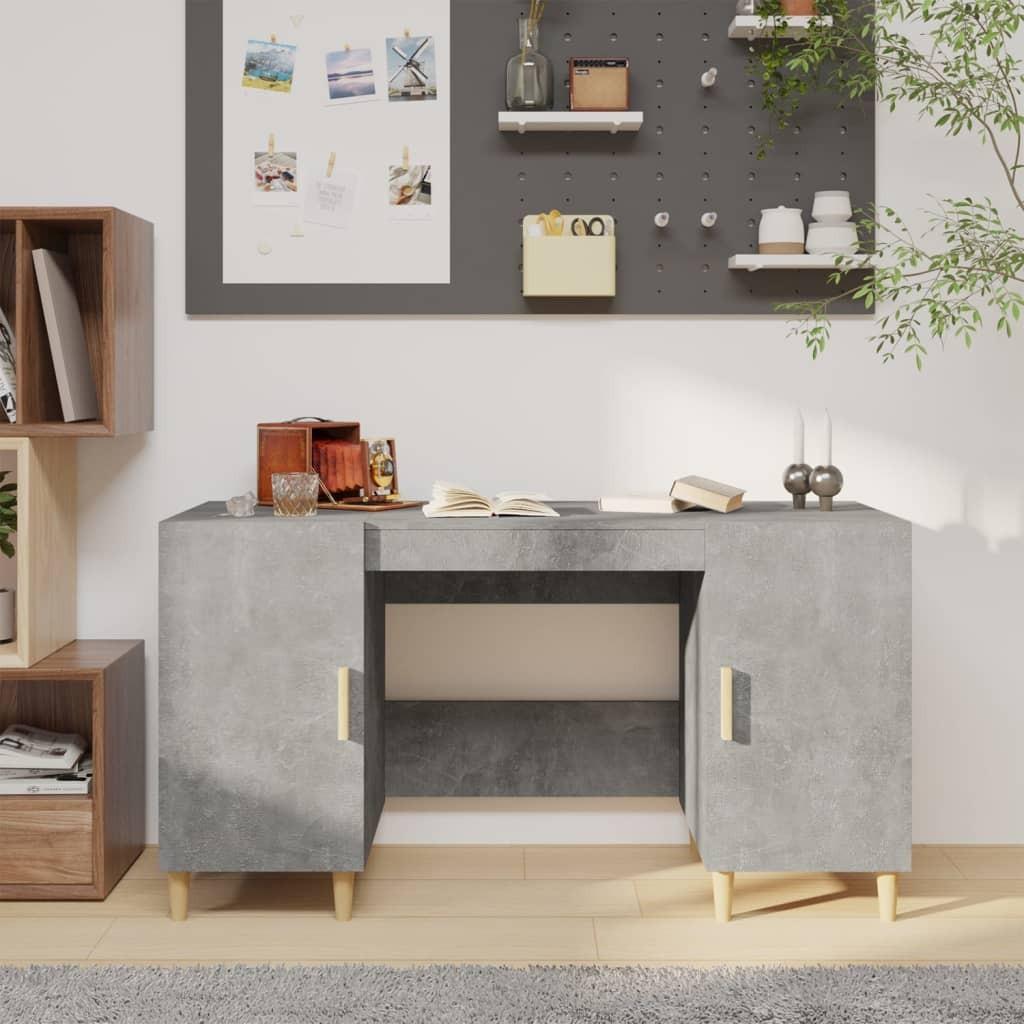 Skrivebord 140x50x75 cm konstrueret træ betongrå