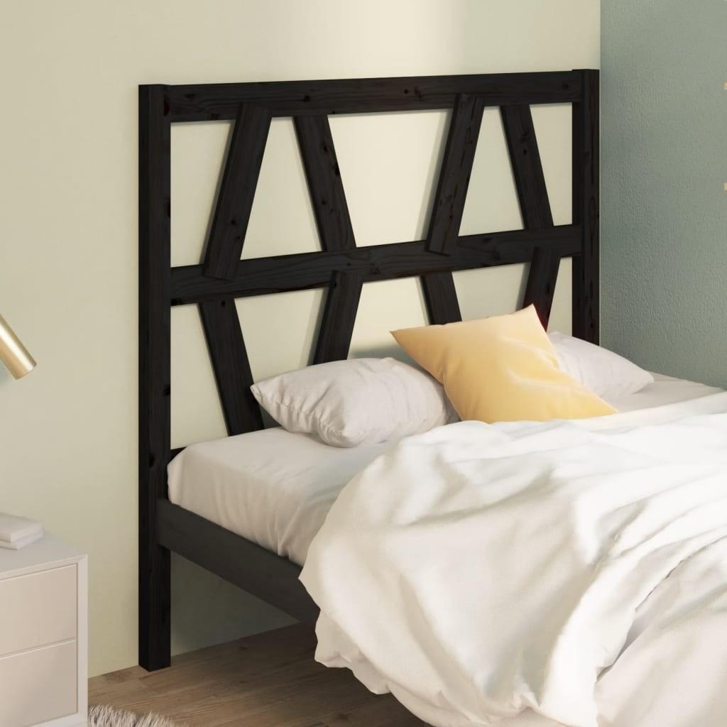 Sengegærde 106x4x100 cm massivt fyrretræ sort