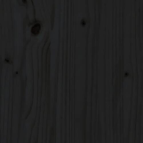 Sengegærde 106x4x100 cm massivt fyrretræ sort