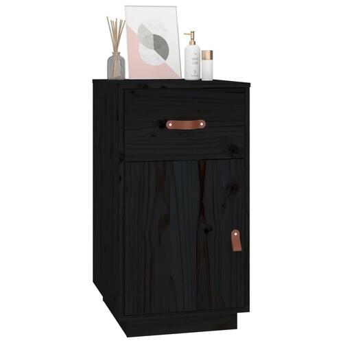 Skrivebordsskab 40x50x75 cm massivt fyrretræ sort