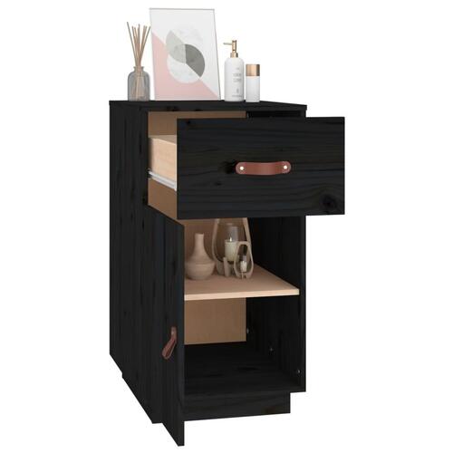 Skrivebordsskab 40x50x75 cm massivt fyrretræ sort