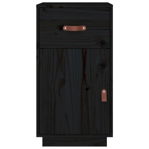 Skrivebordsskab 40x50x75 cm massivt fyrretræ sort