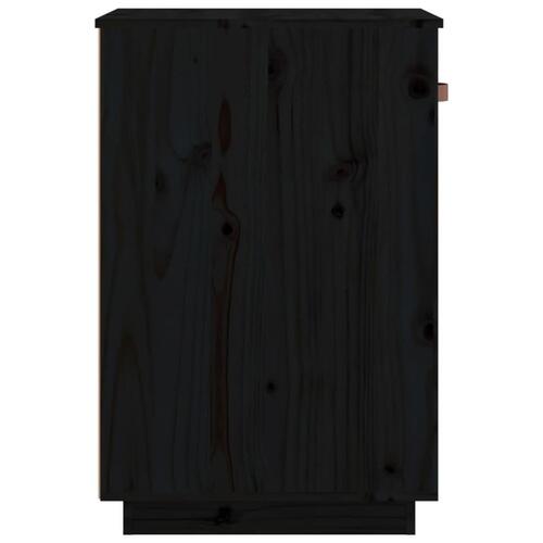 Skrivebordsskab 40x50x75 cm massivt fyrretræ sort
