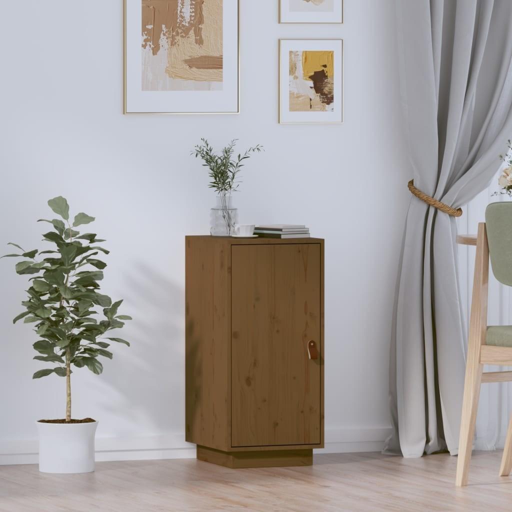 Skænk 34x40x75 cm massivt fyrretræ gyldenbrun