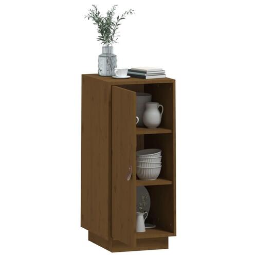 Skænk 34x40x75 cm massivt fyrretræ gyldenbrun