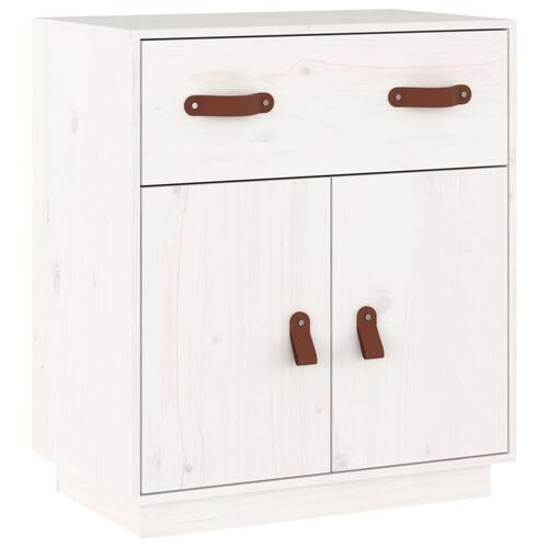Skænk 65,5x40x75 cm massivt fyrretræ hvid