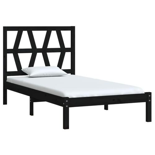 Sengeramme 75x190 cm Small Single massivt fyrretræ sort