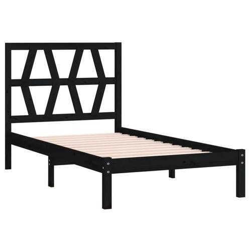 Sengeramme 75x190 cm Small Single massivt fyrretræ sort