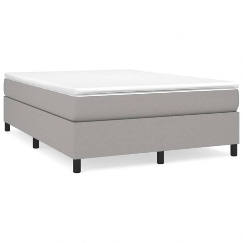 Boxspring sengeramme 140x200 cm - stof, lysegrå