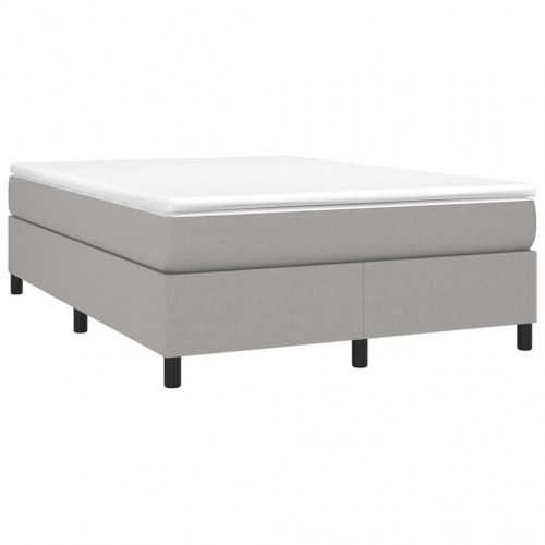 Boxspring sengeramme 140x200 cm - stof, lysegrå