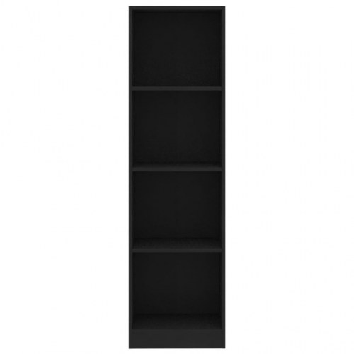 Bogreol 40x24x142 cm 4 hylder konstrueret træ sort