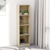 Bogreol med 4 hylder 40x24x142 cm konstrueret træ sonoma-eg