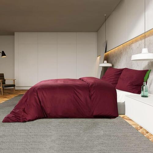 Sengetøj 260x220 cm bomuld bordeauxfarvet