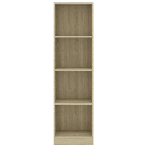 Bogreol med 4 hylder 40x24x142 cm konstrueret træ sonoma-eg