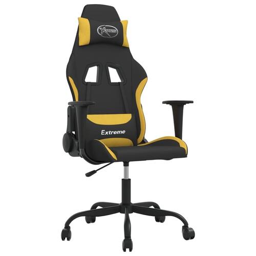 Gamingstol med massagefunktion stof sort og gul
