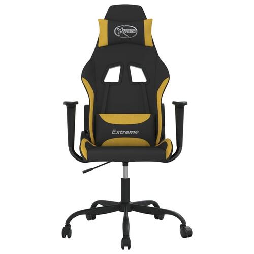 Gamingstol med massagefunktion stof sort og gul