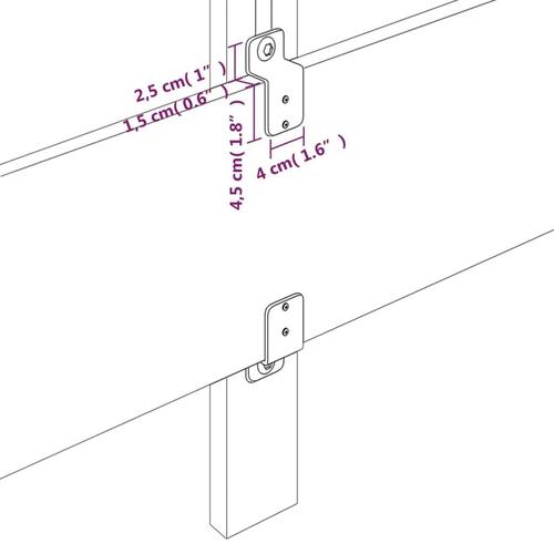 Sengegavl 100x5x78/88 cm stof sort