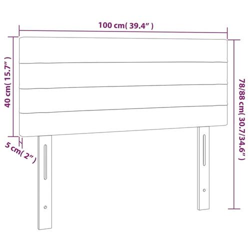 Sengegavl 100x5x78/88 cm stof cremefarvet