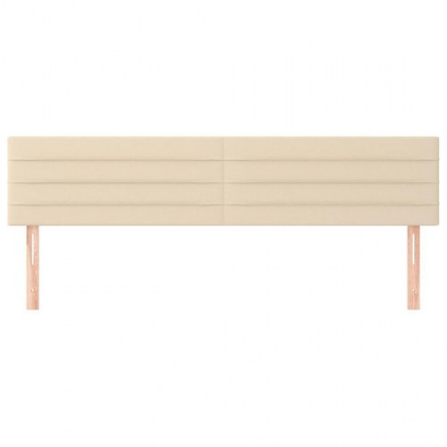 Sengegavl 160 x 5 x 78/88 cm - stof, cremefarvet
