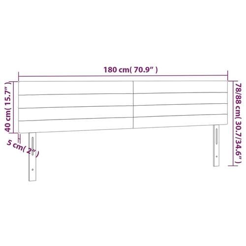 Sengegavle 2 stk. 90x5x78/88 cm stof cremefarvet