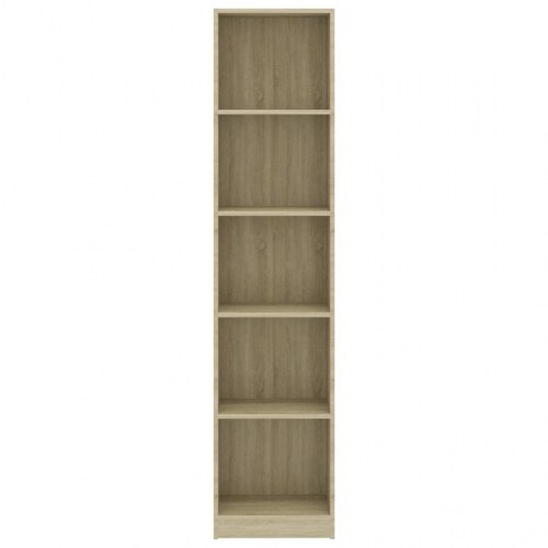 Bogreol med 5 hylder 40x24x175 cm konstrueret træ sonoma-eg
