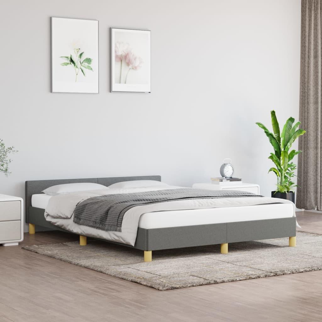 Sengeramme uden madras 140x190 cm stof mørkegrå