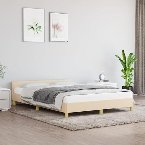 Sengeramme uden madras 140x190 cm stof cremefarvet