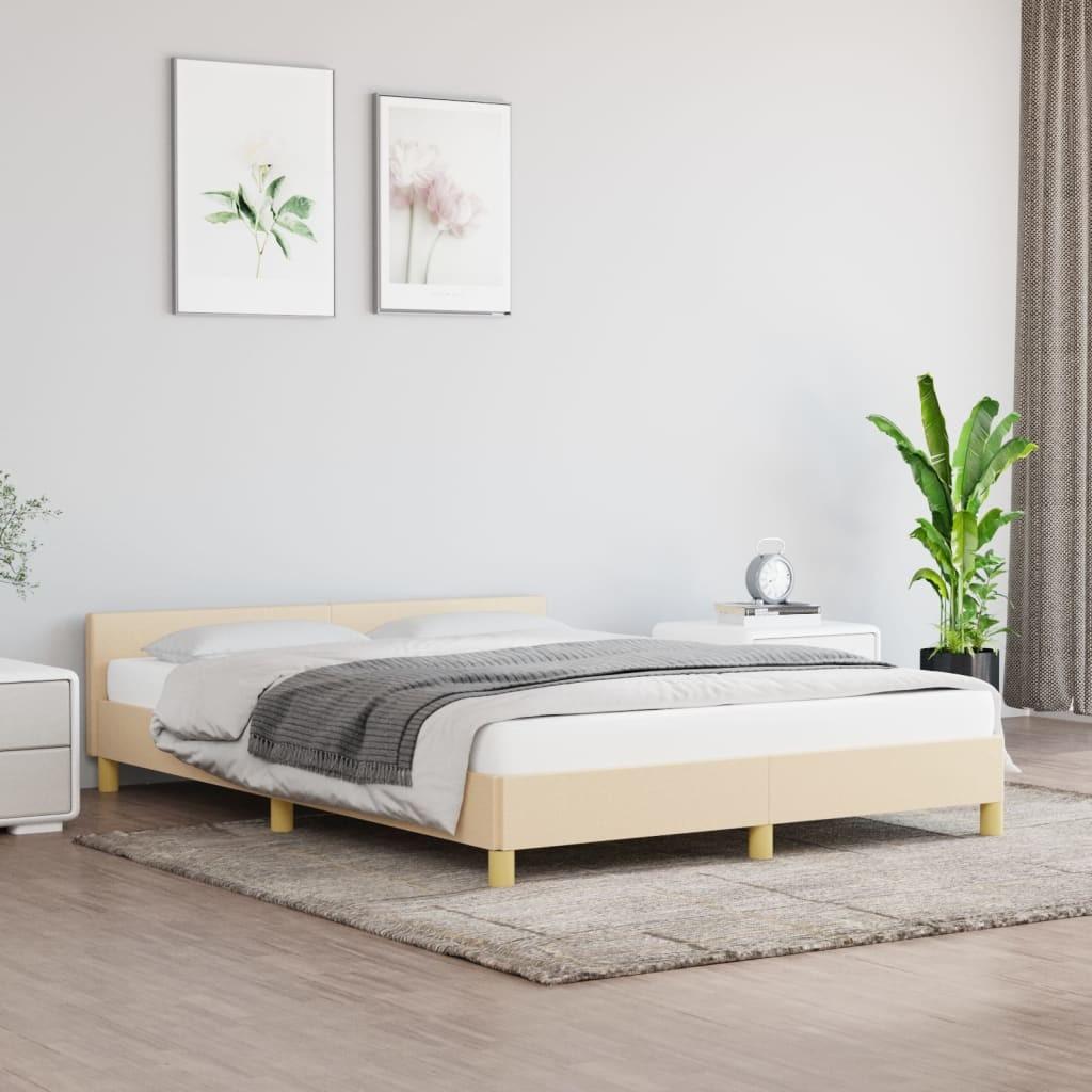 Sengeramme uden madras 140x190 cm stof cremefarvet