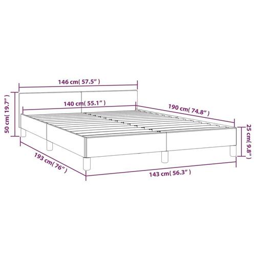 Sengeramme uden madras 140x190 cm stof cremefarvet