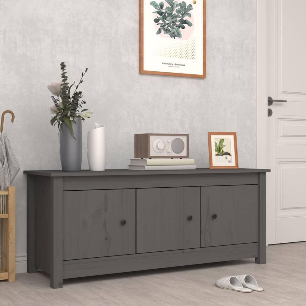 Skoreol 110x38x45,5 cm massivt fyrretræ grå