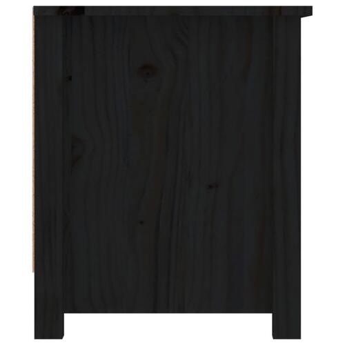 Skoreol 110x38x45,5 cm massivt fyrretræ sort