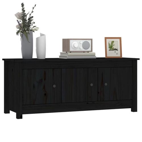Skoreol 110x38x45,5 cm massivt fyrretræ sort