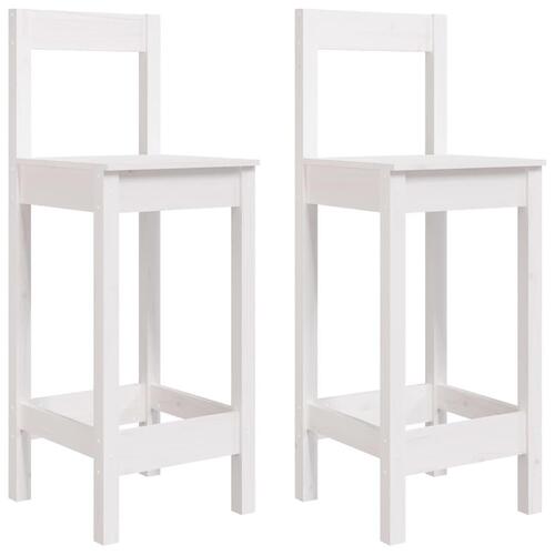 Barstole 2 stk. 40x41,5x112 cm massivt fyrretræ hvid
