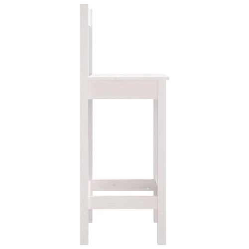 Barstole 2 stk. 40x41,5x112 cm massivt fyrretræ hvid