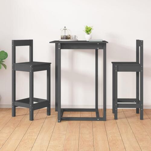 Barstole 2 stk. 40x41,5x112 cm massivt fyrretræ grå