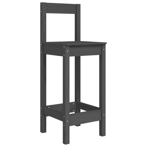 Barstole 2 stk. 40x41,5x112 cm massivt fyrretræ grå