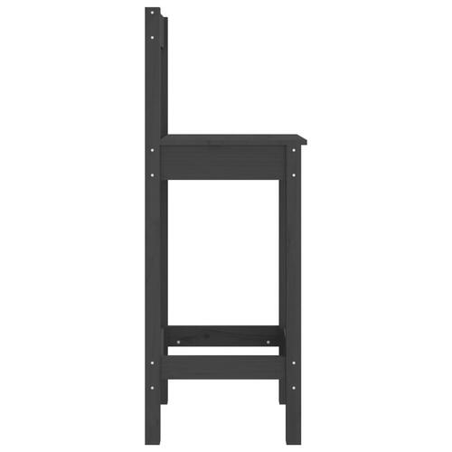 Barstole 2 stk. 40x41,5x112 cm massivt fyrretræ grå