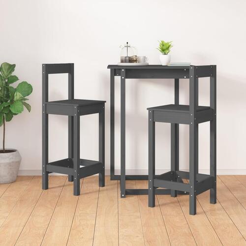 Barstole 2 stk. 40x41,5x112 cm massivt fyrretræ grå