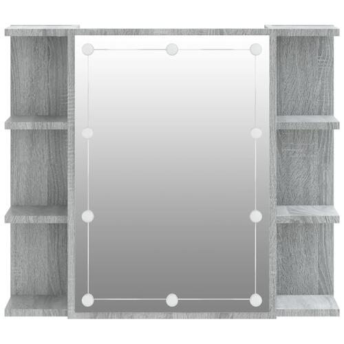 Spejlskab med LED-lys 70x16,5x60 cm grå sonoma-eg