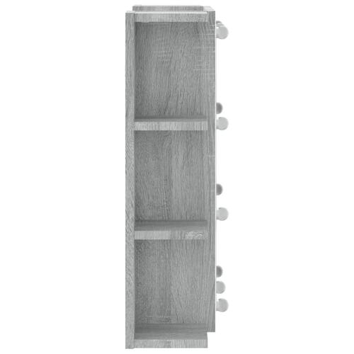 Spejlskab med LED-lys 70x16,5x60 cm grå sonoma-eg