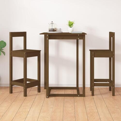 Barstole 2 stk. 40x41,5x112 cm massivt fyrretræ gyldenbrun